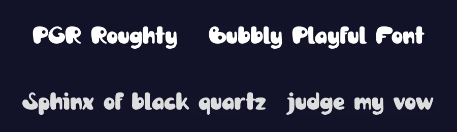 PGR Roughty – Bubbly Playful Font by Pikgura Type — Display Font — thumbnail 2