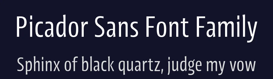 Picador Sans Font Family by Picador — Sans Serif Font — thumbnail 2