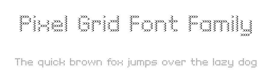 Pixel Grid Font Family by Caron twice — Display Font