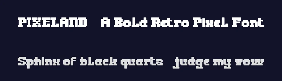 PIXELAND – A Bold Retro Pixel Font by FlawlessAndCo — Display Font — thumbnail 2