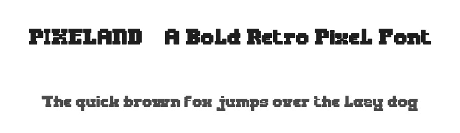 PIXELAND – A Bold Retro Pixel Font by FlawlessAndCo — Display Font