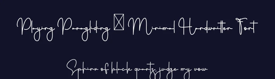 Playing Paragliding – Minimal Handwritten Font by freshtypeink — Script Handwritten Font — thumbnail 2