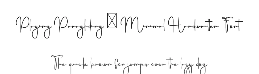 Playing Paragliding – Minimal Handwritten Font by freshtypeink — Script Handwritten Font