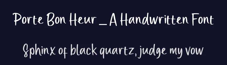 Porte Bon Heur – A Handwritten Font by [email protected] — Script Handwritten Font — thumbnail 2