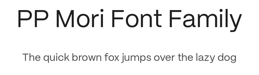 PP Mori Font Family by Pangram Pangram — Sans Serif Font