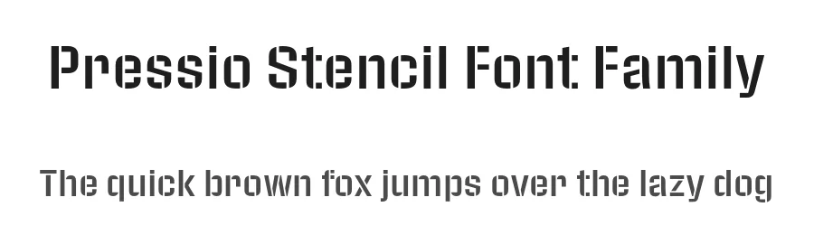 Pressio Stencil Font Family by Signal Type Foundry — Sans Serif Font