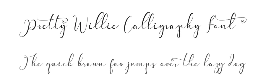 Pretty Willie Calligraphy Font by Yoga Letter — Script Handwritten Font
