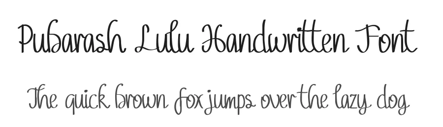 Pubarash Lulu Handwritten Font by edricstudio — Script Handwritten Font