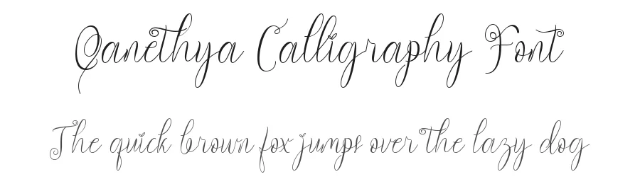 Qanethya Calligraphy Font by Yoga Letter — Script Handwritten Font