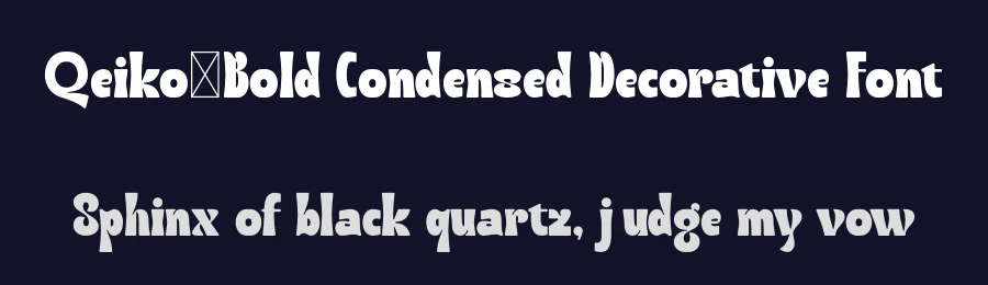 Qeiko–Bold Condensed Decorative Font by Maiko Hatta — Decorative Font — thumbnail 2