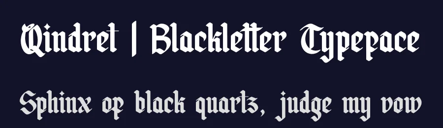 Qindret | Blackletter Typeface by Denustudios — Blackletter Font — thumbnail 2