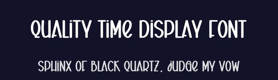 Quality Time Display Font by creativeletter — Display Font — thumbnail 2