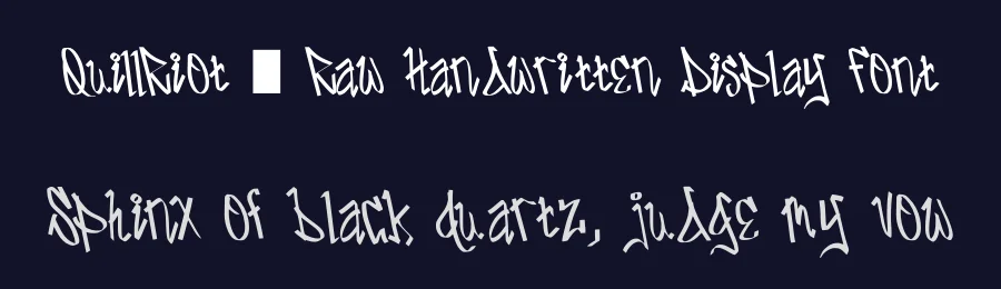 QuillRiot – Raw Handwritten Display Font by KazeType — Display Font — thumbnail 2