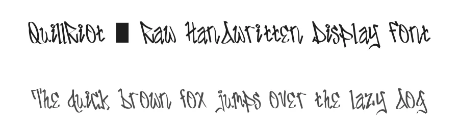 QuillRiot – Raw Handwritten Display Font by KazeType — Display Font