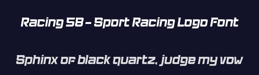Racing 58 – Sport Racing Logo Font by Casloop Studio — Display Font — thumbnail 2