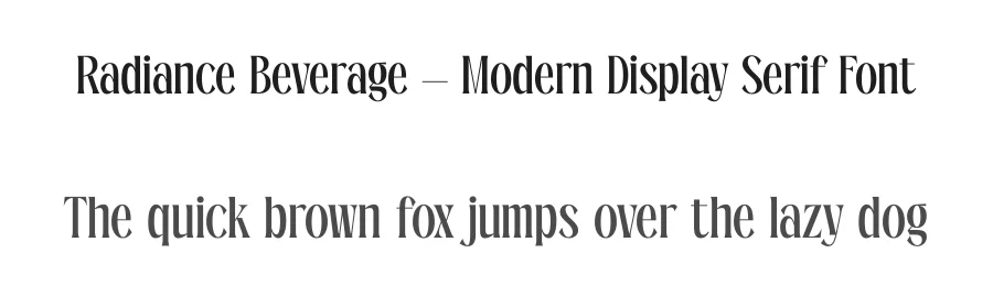 Radiance Beverage – Modern Display Serif Font by timelesstype.co — Display Font