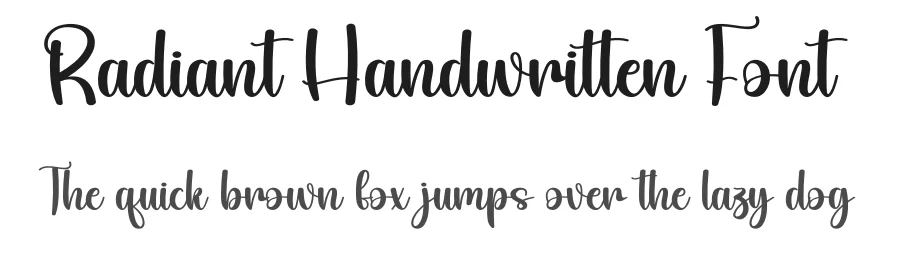 Radiant Handwritten Font by andikastudio — Script Handwritten Font