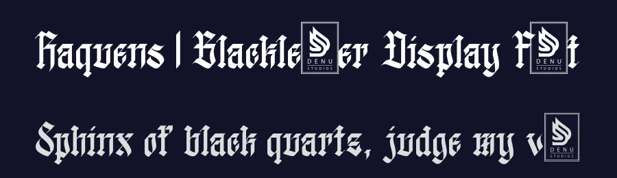 Raquens | Blackletter Display Font by Denustudios — Blackletter Font — thumbnail 2