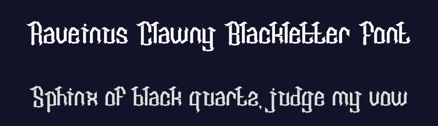 Raveinus Clawny Blackletter Font by Dhabee — Blackletter Font — thumbnail 2