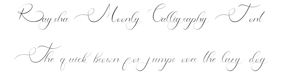 Raysha Moonly Calligraphy Font by edricstudio — Script Handwritten Font