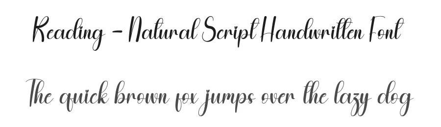 Reading – Natural Script Handwritten Font by andikastudio — Script Handwritten Font