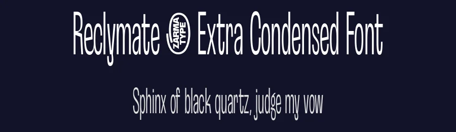 Reclymate – Extra Condensed Font by zarmatype — Decorative Font — thumbnail 2
