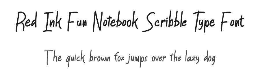 Red Ink Fun Notebook Scribble Type Font by Casloop Studio — Script Handwritten Font