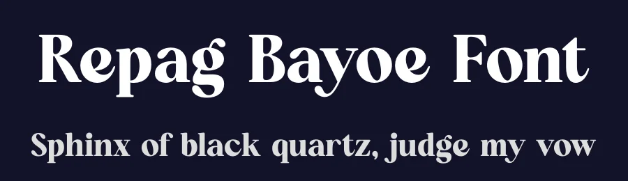 Repag Bayoe Font by timelesstype.co — Display Font — thumbnail 2