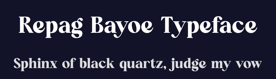 Repag Bayoe Typeface by timelesstype.co — Display Font — thumbnail 2