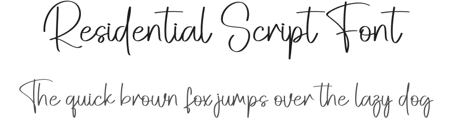 Residential Script Font by creativeletter — Script Handwritten Font