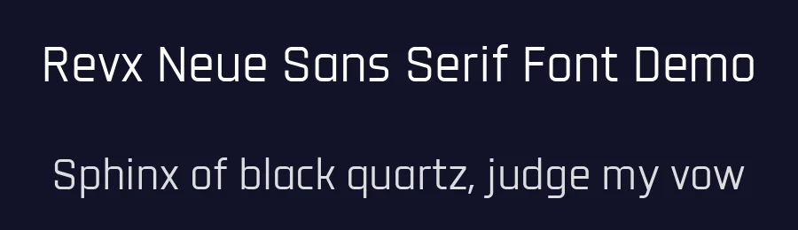 Revx Neue Sans Serif Font Demo by onesevenpointfive — Sans Serif Font — thumbnail 2