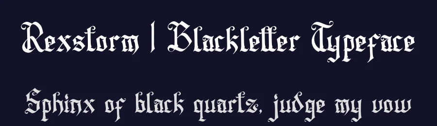 Rexstorm | Blackletter Typeface by Denustudios — Blackletter Font — thumbnail 2