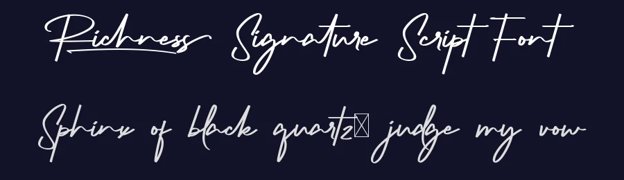 Richness Signature Script Font by CalligraphyFonts.net — Script Handwritten Font — thumbnail 2