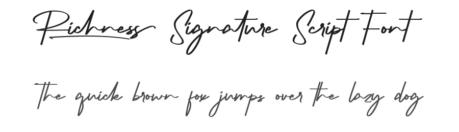 Richness Signature Script Font by CalligraphyFonts.net — Script Handwritten Font