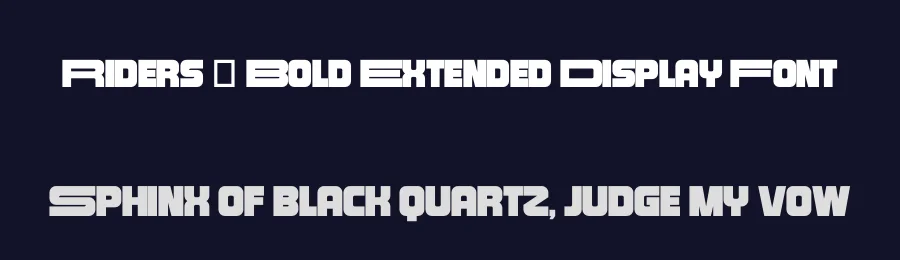 Riders – Bold Extended Display Font by Pian45 — Display Font — thumbnail 2