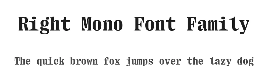 Right Mono Font Family by Pangram Pangram — Sans Serif Font