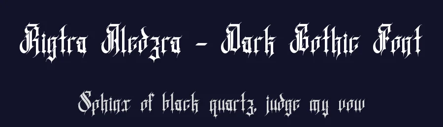 Rigtra Aledzra – Dark Gothic Font by rvandtype — Blackletter Font — thumbnail 2