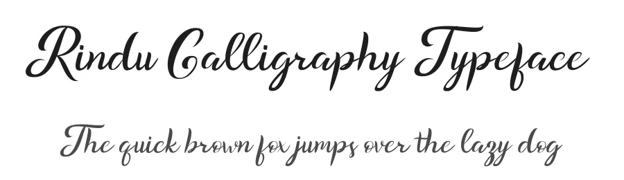 Rindu Calligraphy Typeface by yontype β Script Handwritten Font