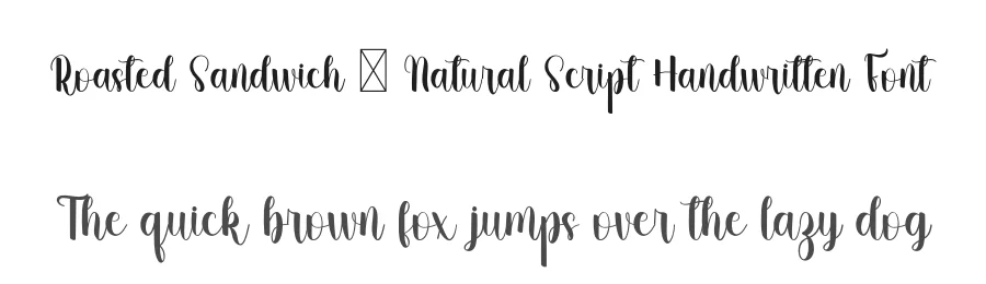 Roasted Sandwich – Natural Script Handwritten Font by freshtypeink — Script Handwritten Font