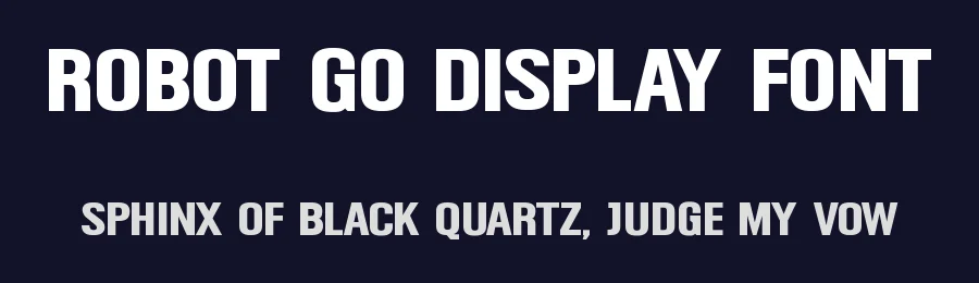 Robot Go Display Font by Joe Dawson — Display Font — thumbnail 2