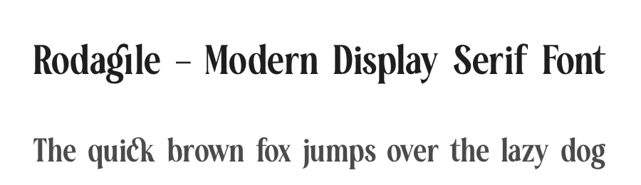 Rodagile – Modern Display Serif Font by timelesstype.co — Serif Font