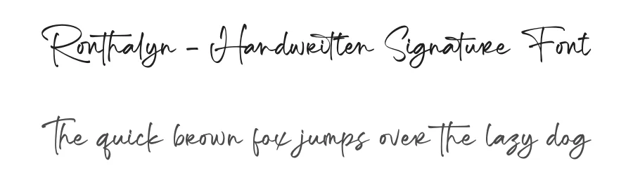 Ronthalyn – Handwritten Signature Font by letterenastudios — Script Handwritten Font