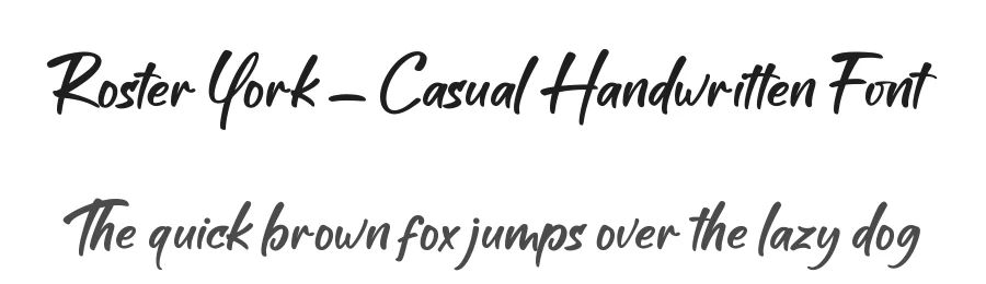 Roster York – Casual Handwritten Font by Basnistudio — Script Handwritten Font