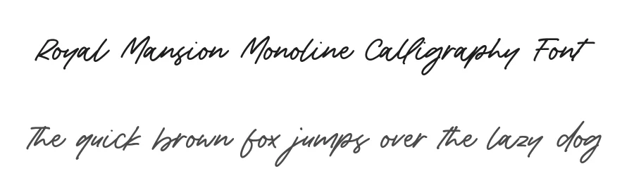 Royal Mansion Monoline Calligraphy Font by balpirick — Script Handwritten Font