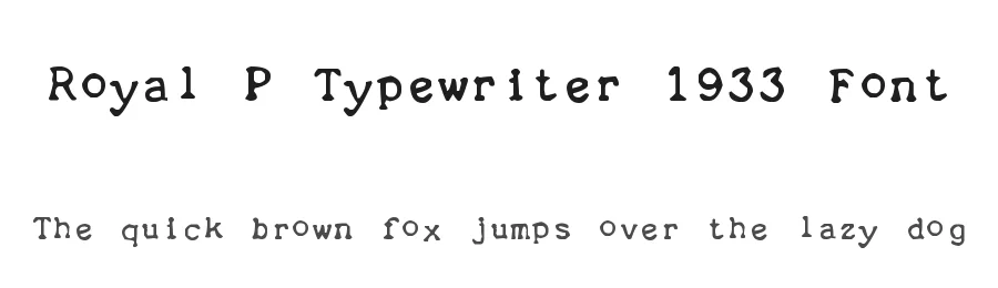 Royal P Typewriter 1933 Font by zai — Display Font