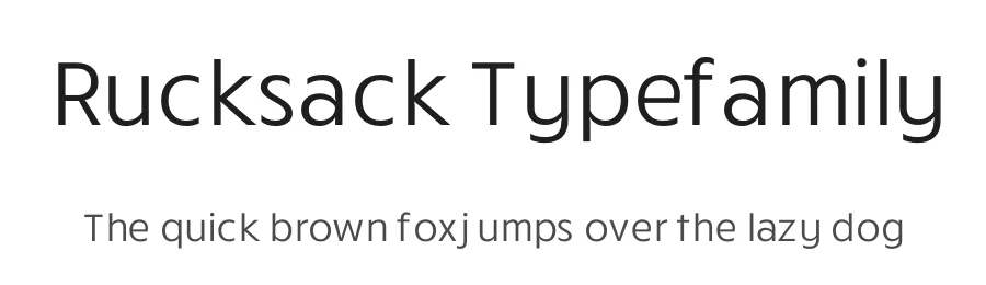 Rucksack Typefamily by Jeff Schreiber — Sans Serif Font