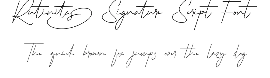 Rutinitas Signature Script Font by CalligraphyFonts.net — Script Handwritten Font