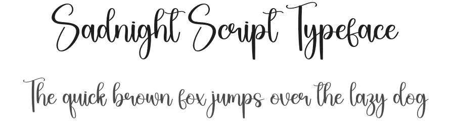 Sadnight Script Typeface by Berkah Shop — Script Handwritten Font