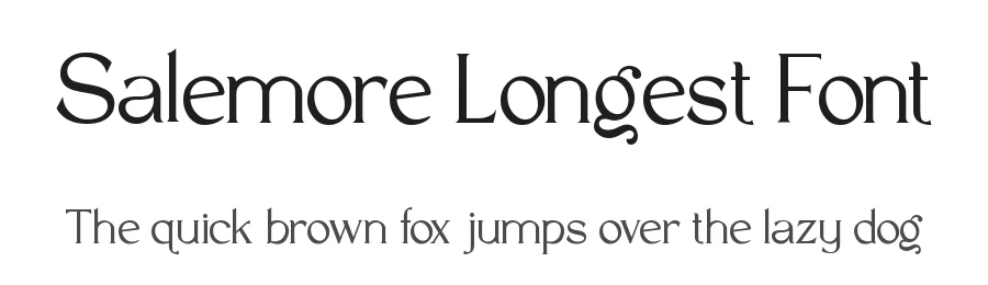 Salemore Longest Font by Viaction Type — Serif Font