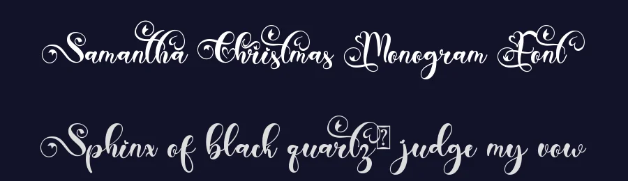 Samantha Christmas Monogram Font by Yoga Letter — Script Handwritten Font — thumbnail 2